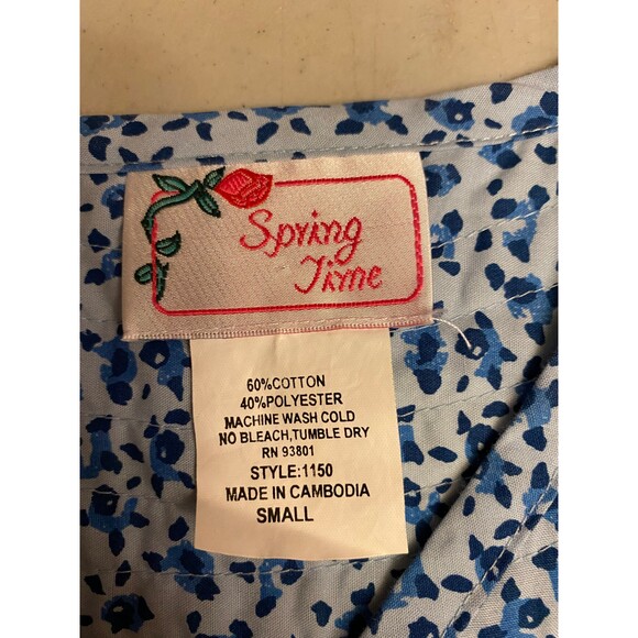 SpringTime Duster/Night wear  Blue Floral Size Small - Picture 6 of 7
